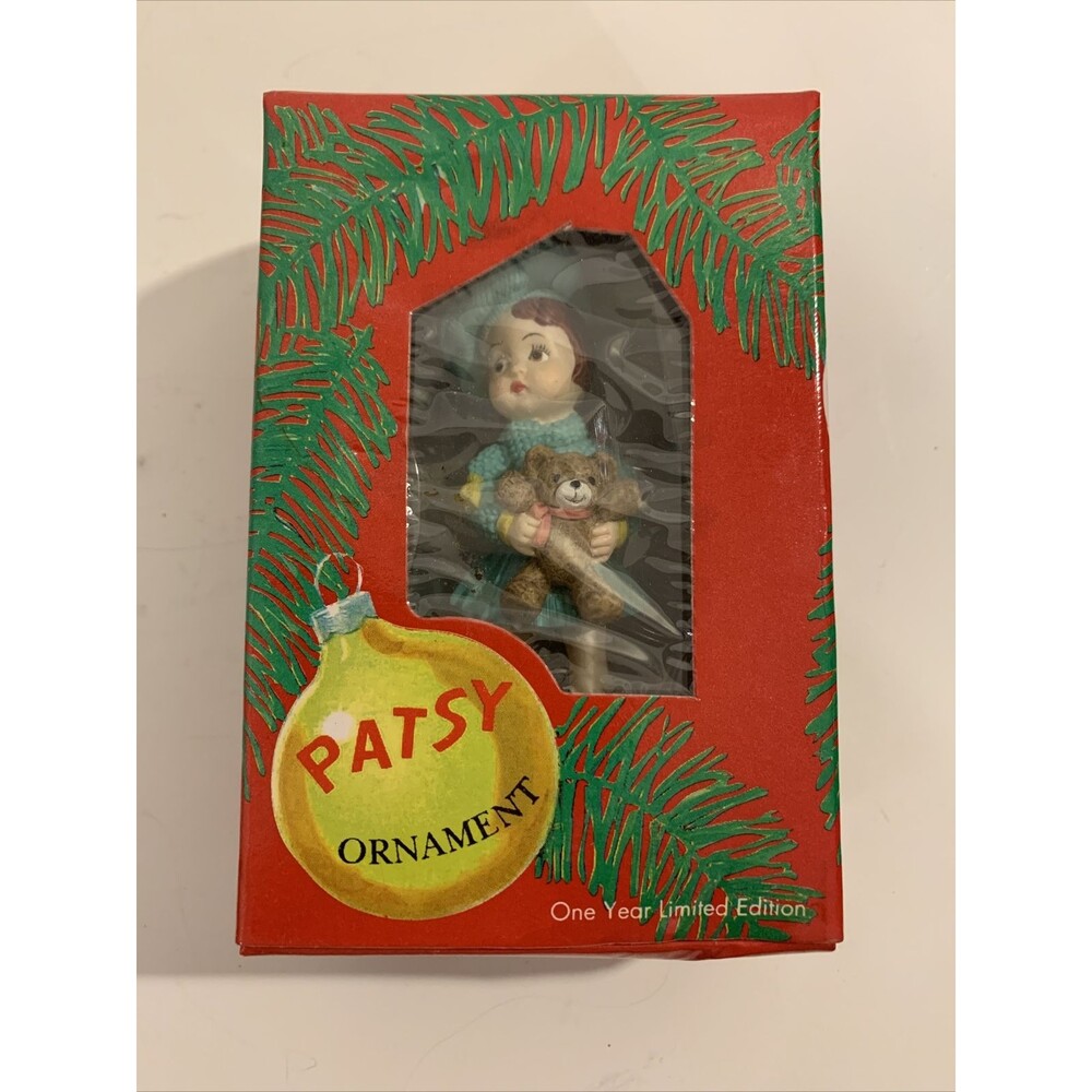 MIB 1996 Effanbee Patsy w/teddy bear Christmas Ornament P231 modeled  1928 doll
